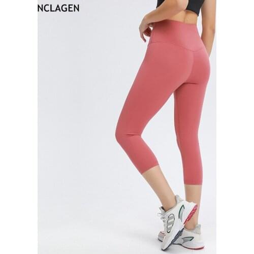 NCLAGEN Yoga Capris Workout Squat Proof Exercise Sport Running Fitness Pants Female Gym Tights High Waist Leggings Sweatpants
