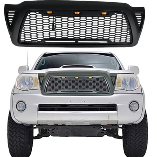 Fit for Toyota Tacoma 2005-2011 3 pcs led amber light custom front upper Mesh Grille