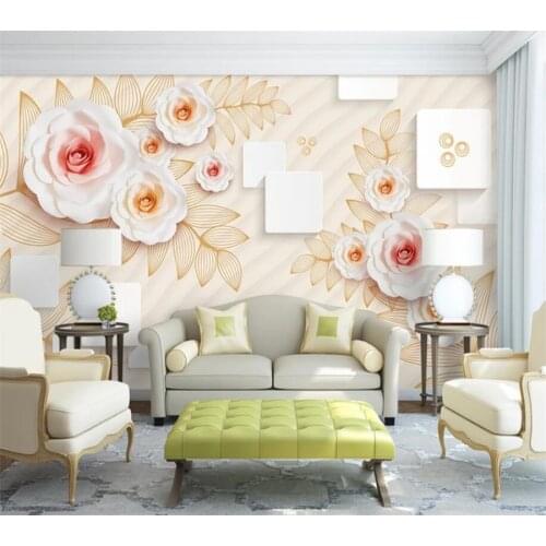 Beibehang Custom 3d photo wallpaper simple embossed rose TV background wall papers home decor papel de parede 3d wallpaper mural