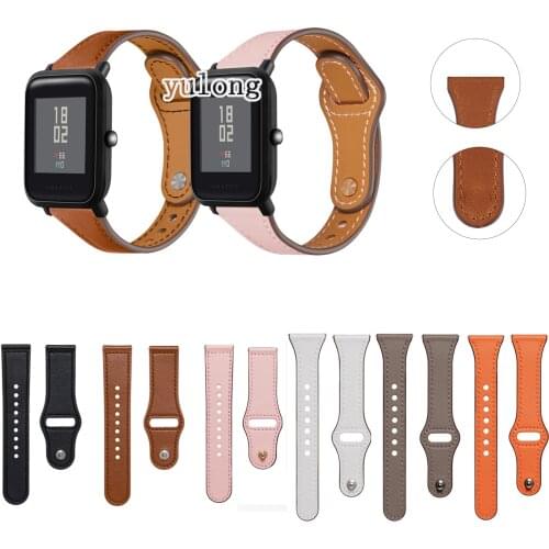 20mm 22mm Quality Leather Watch Band Strap for Huami Amazfit Bip 1S U Lite Smart Watch Wristband For GTS 2 2E GTS2 Mini GTR 42mm