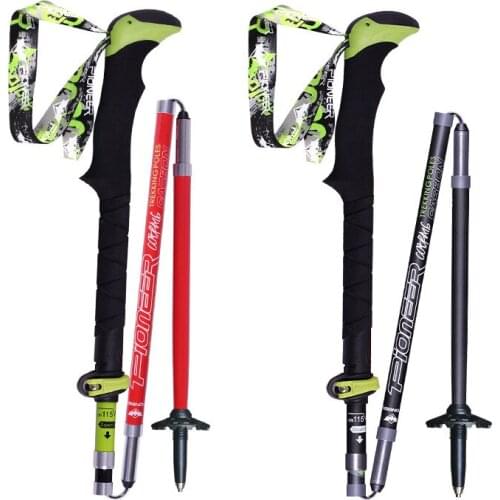 Pioneer Scandinavian Sticks for Nordic Walking Poles /Trekking/hiking/walking Stick Carbon Fiber Folding Ultralight Telescopic