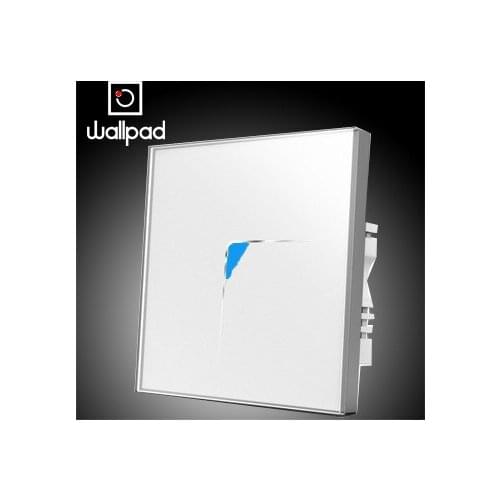 Wallpad Led 1 Gang 1 Way Wall Touch Switch White Crystal Glass Panel Wall Light Touch Light Switch,Free Shipping
