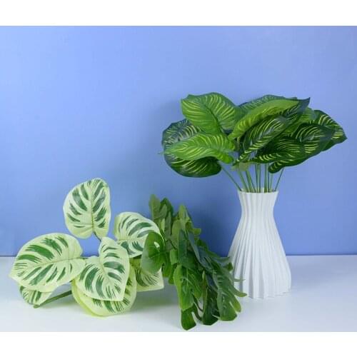 Monstera Artificial Plants Plastic Tropical Palm Tree Leaves Turtle Leaf Home Garden Room Decoration Wedding Festival Fake Plant