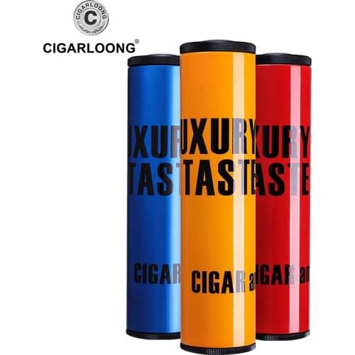 Cigar moisturizing tube travel metal sealed over cigar jars fitted with hygrometer humidifier CL-030