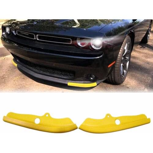 Yellow Front Bumper Lip Splitter Protector Lower Spoiler Trims For Dodge Challenger R/T /Scat Pack 2015 2016 2017 2018 2019 2020