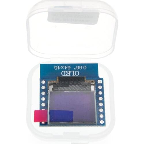 0.66 inch OLED LED LCD Dispaly Shield Compatible for WEMOS D1 MINI ESP32 64X48 0.66 inch Display 0.66" oled module IIC I2C