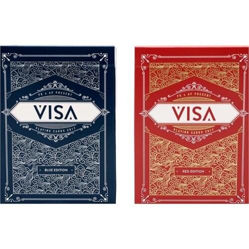 1 Deck Visa Blue Or Red Silver Playing Cards Poker Size Deck USPCC Custom Limited Edition New Magic Props