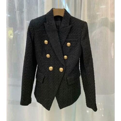 10.17 HIGH QUALITY !!! Fashion Boutique Double breasted slim tweed blazer coat women