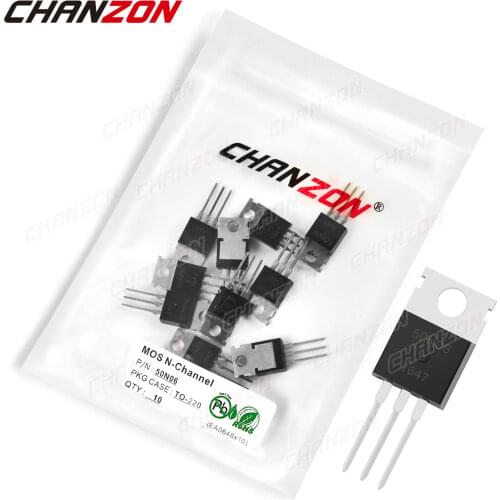 10pcs 50N06 TO-220 N-Channel Mosfet Bipolar Junction Transistor BJT SIC Mos Fets Triode Tube 50A 60V DIY Integrated Circuits