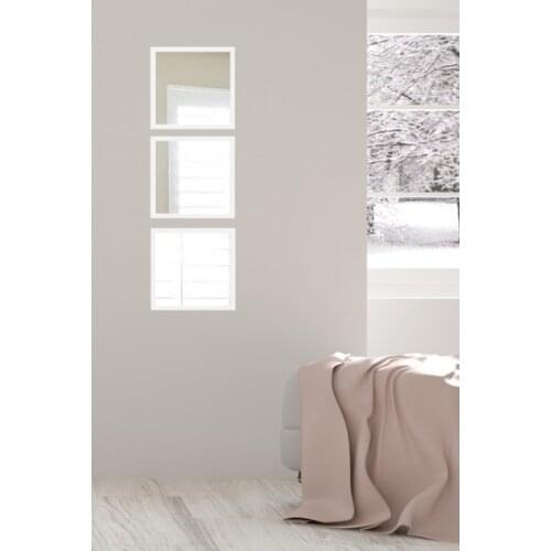 3 piece White Framed mirror 24cm x 24cm mirror зеркало espejo miroir decorative objects