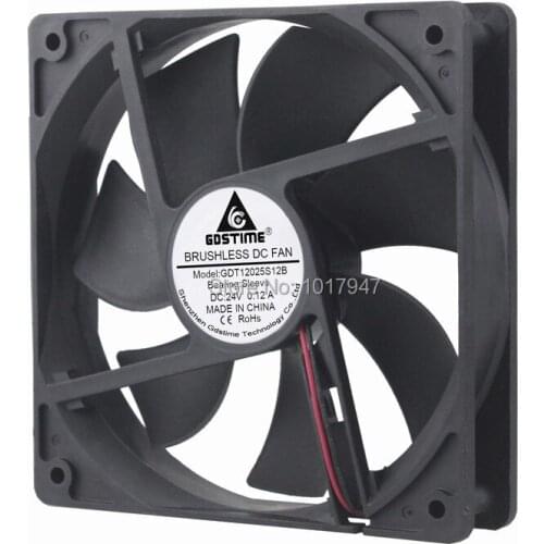30 pieces lot Gdstime 120mm 2Pin 12025 DC 24V 120x25mm Industrial Cooler Fan
