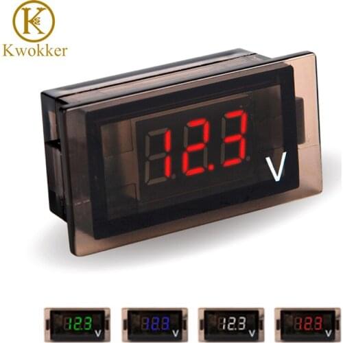 4 Color LED Display Panel Style Small Car Voltmeter Digital Single High Quality Super Mini Digital Voltmeter