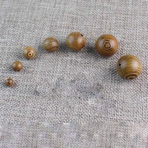 50pcs/lot Natural Round Wenge Wood Beads 6 8 10 12 15 18 20mm Pick Size Buddhism Prayer Beads Charms Findings For Jewelry Making