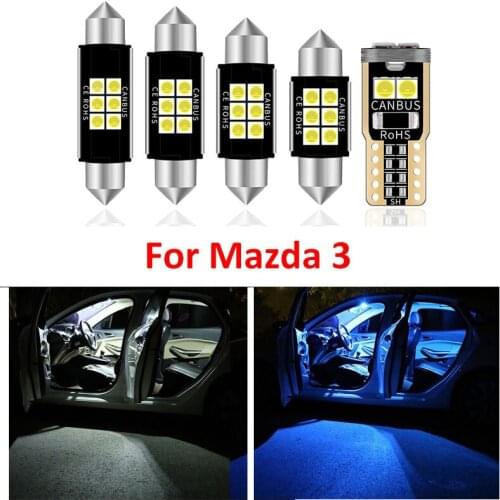 8Pcs New White LED Light Bulbs Package Kit For Mazda 3 2014 2015 2016 2017 2018 2019 Trunk Lights Car Interior Reading Dome Lamp