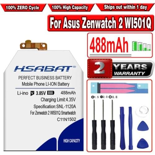 HSABAT 488mAh C11N1502 Battery for Asus Zenwatch 2 WI501Q 0B200-01630000