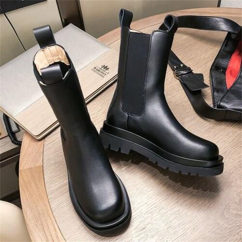 High Version Mona Same Style Mid-tube Boots Chelsea Short Boots Fashionable And Comfortable Thick-soled Female Martin Boots