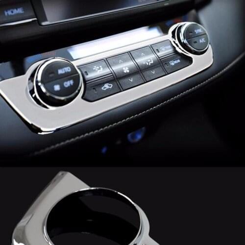 Car interior decorative frame Air conditioning button control panel for toyota RAV4 2016,ABS chrome, car styling