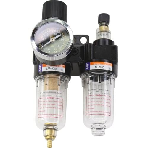 AFC1500 AFC2000 G1/4" Air Filter Regulator Combination Lubricator FRL Two Union Treatment oil water separation AFC-2000