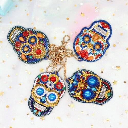HUACAN 5D DIY Diamond Painting Keychain Embroidery Cross Stitch Bag Keyring Accessories Handcraft Kit Lover Gift