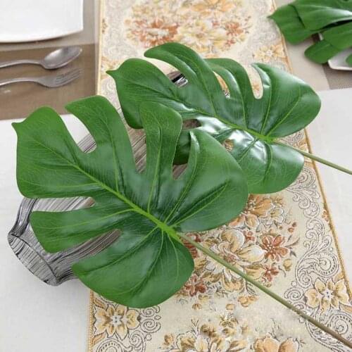 Artificial plant Real Touch Artificial Turtle Back Leaves Simulation Green Plant Leaf Home Garden Flower plant Accessories