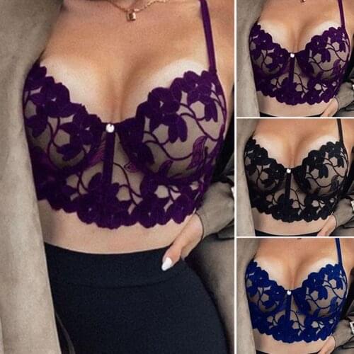 Hot Womens Bra Lace Three-Point Temptation Wrap Chest Perspective Breathable Comfort Charming Best Girl Gift