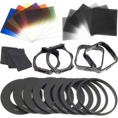Top Deals 1 set Filters + Ring Adapter FOR cokin p series LF142, 6pcs ND Filters + 6pcs Gradual Color Filter + 9pcs Ring Adapt