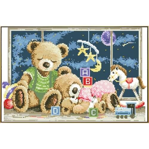 Sweet Dreams Cross Stitch Printed Fabric Counted Embroidery Kits 11CT 14CT Diy Needlework Crafts Home Decorations Wall Paintings