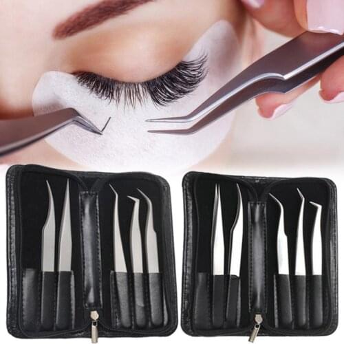 5pcs Eyelash Extension Lash Tweezers Kit Professional False Eyelashes Extension Nursing Tools