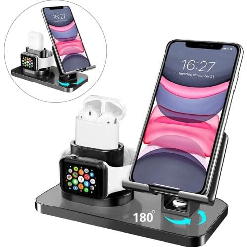 3 In 1 Desktop Charging Dock Station ForAirPods 1/2 Apple Watch Stand For IPhone 11/11 Pro/11 Pro Max Charger Stand