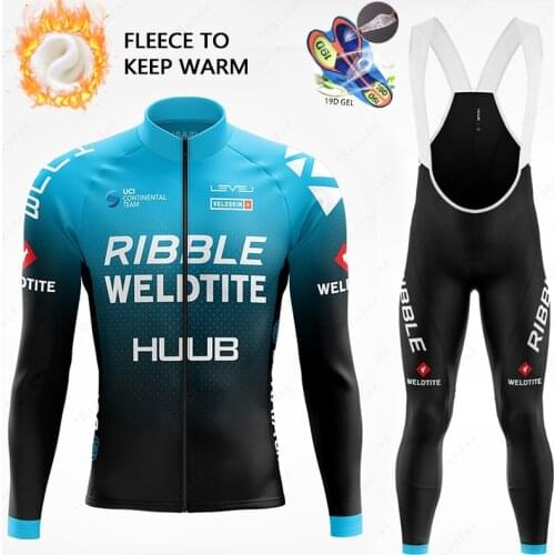 2021 NEW HUUB Warm Winter Thermal Fleece Cycling Clothing Suit Outdoor Riding Bike MTB Clothing Bib Pants Cycling Jersey Set