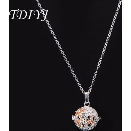TDIYJ New Arrival Mexican Harmonious Ball Pendant Angel Necklace Musical Sound Chime Bell Jewelry for Pregnant Women 1Set