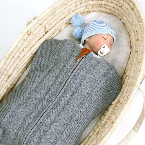 LZH Autumn Winter Baby Knitted Sleeping Bag Baby Warm Anti-kick Blanket Infant Baby Sleeping Bag Newborn Envelope For Statement
