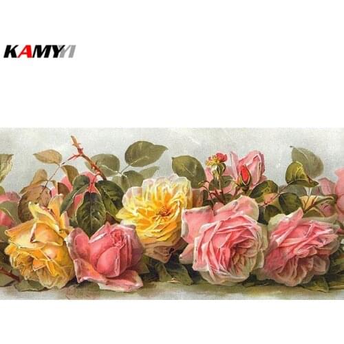 Full 3D Diamond Embroidery Cross Stitch Colored flower DIY Full Square Stick Drill Drawing Resin Diamond Painting Rhinestone HYY