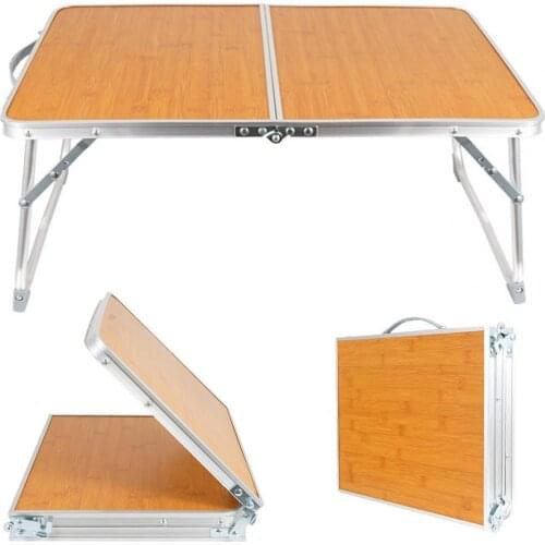 Portable Folding Table Furniture Barbecue Multifunctional Small Collapsible Bamboo Table for Outdoor Camping