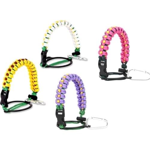 New-4Pcs Paracord Handle Carrier Strap Cord for Hydro Flask and Other Wide Mouth Water Bottle with Safety Ring and Carabiner