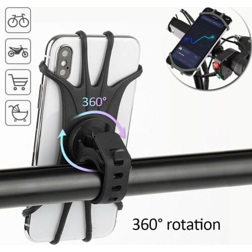 Silicone Motocycle Bicycle Mobile Phone holder for iPhone Samsung Xiaomi Huawei Cell Phone Mobile Bike Handlebar Bracket Holder