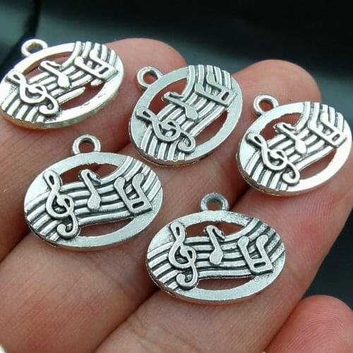 Antiquing 20pcs Music Note Charms Pendants for Bracelet Necklace Jewelry Making Accessories DIY