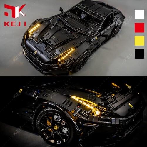 KEJI MOC-41271 F12 Super Sports Car RC Remote Control Racing Car Building Blocks Kit Model Kids Toys Christmas Gift