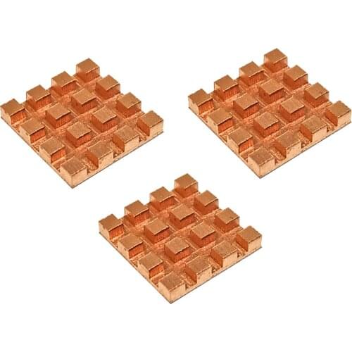 3pcs Pure Copper Mini Ultra thin heat Sink Memory RAM Cooling For VGA DDR MOS IC Chipset Radiator Cooler Heatsink 13x13x2/3/4mm