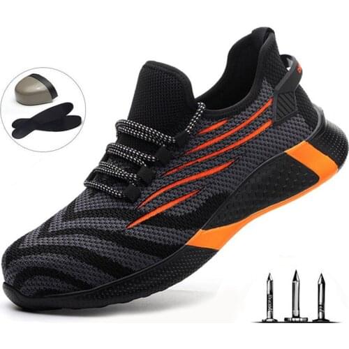 Outdoor Safety Shoes Men Puncture-Proof Work Sneakers Men Steel Toe Shoes Work Boots Indestructible Safety Boots Male Shoes 2020