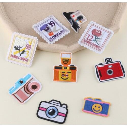 WhatIlife 1Pcs Vintage Camera Stamp Badges Patches For Kids Clothing Iron On Sewing Appliques DIY Embroidered Stickers Label