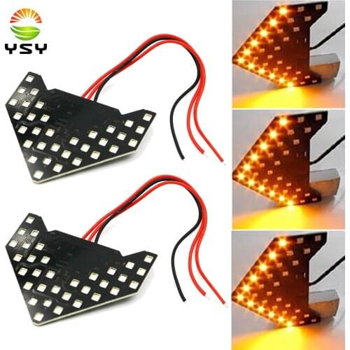 YSY 2pcs 33 SMD LED Arrow Panels Car Side Mirror Turn Signal Indicator Lights Sequential Yellow/Blue/White