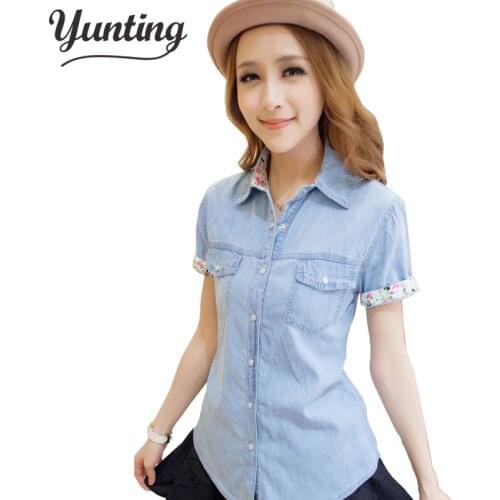 Женские рубашки с коротким рукавом Yunting China At AliExpress