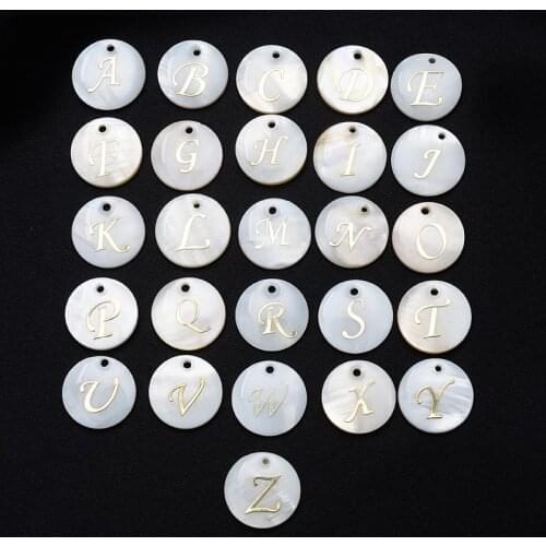 10/20Pcs Natural Shell Alphabet Loose Beads Charms Letter A-Z Mother Of Pearl Shell Beads DIY Necklace Bracelet Ring Accessories