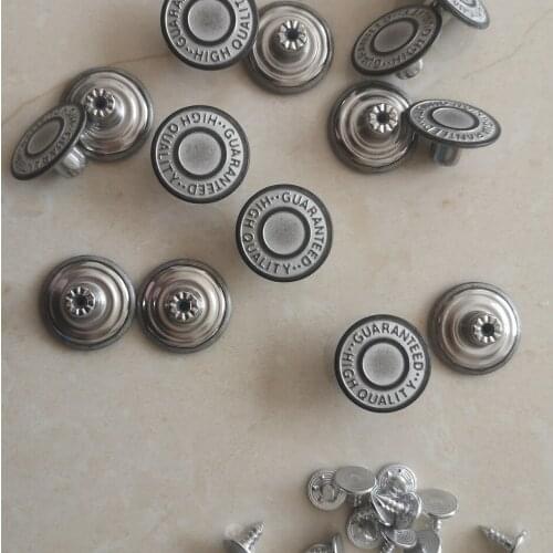 1000pcs/Bag 20mm Jeans button Jeans Studs Buttons in Brass with Pins Hammer on Type Tack Denim Jean button