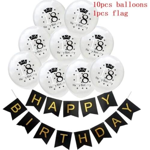 11pcs/set Glitter Balloons Sequins 18 Latex Balloons Black Birthday Gift Wedding Engagement Party Events DIY Decorations