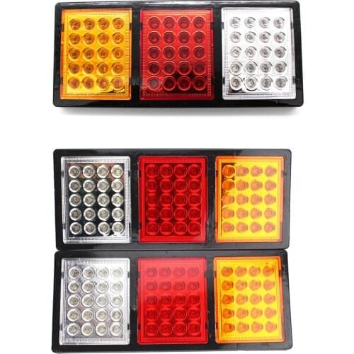 2Pcs DC 12V/24V 60LED Lamp Beads Waterproof Truck Warning Decorative Tail Light Taillights for trailers trucks ships 6000K