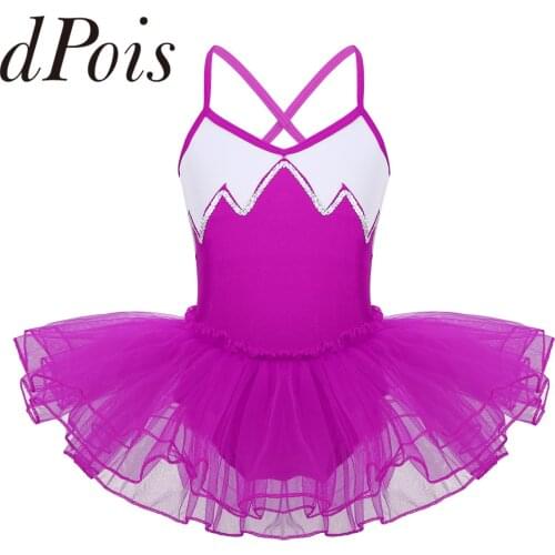 2021 Ballet Dress Kids Girls Shiny Sequins Gymnastics Leotard Ballet Tutu Dress Ballerina Dance Costumes Childrens Dance Wear