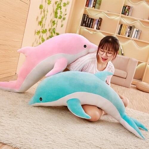 30,50,70cm dolphin plush toy soft cute marine animal pillow siesta mat childrens toys birthday Christmas gift decoration doll