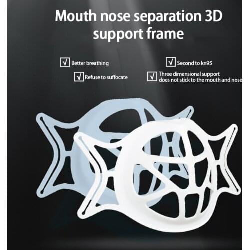 3D Mouth Mask Support Breathing Assist Help Mask Inner Cushion Bracket Food Grade Tpe Silicone Mask Holder Breathable Valve